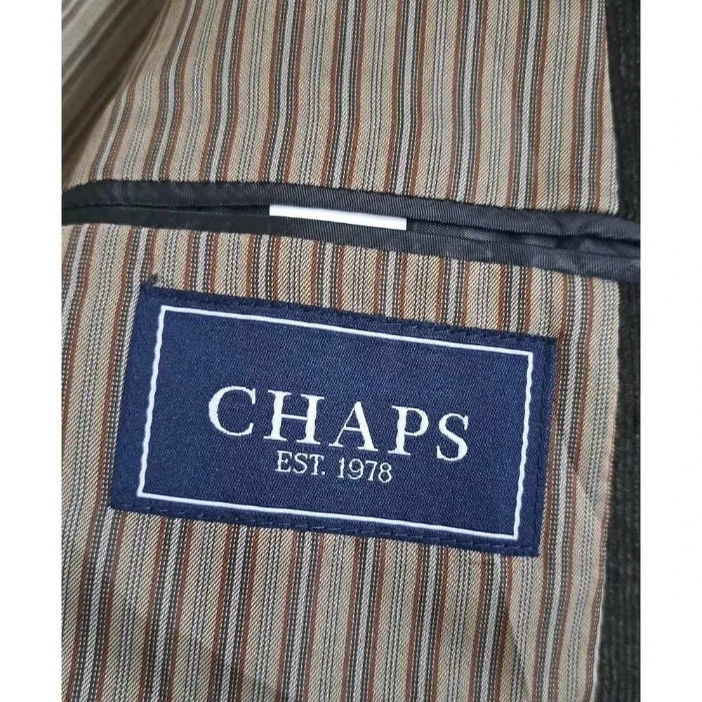 Chaps Mens Size 42R Blazer Dark Brown Corduroy Elbow Patches Sport Coat Preppy‎